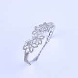 Floral Allure Silver Zirconia Bracelet