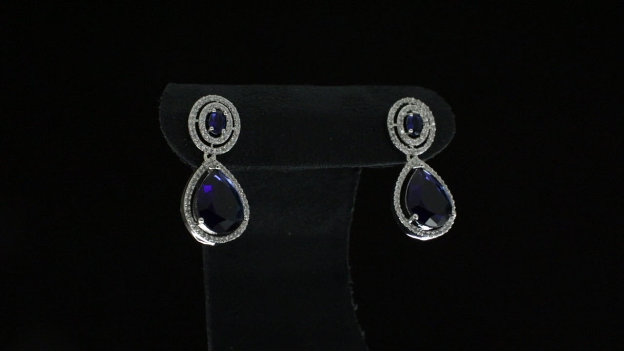 Elaborate Tassel Blue Earrings