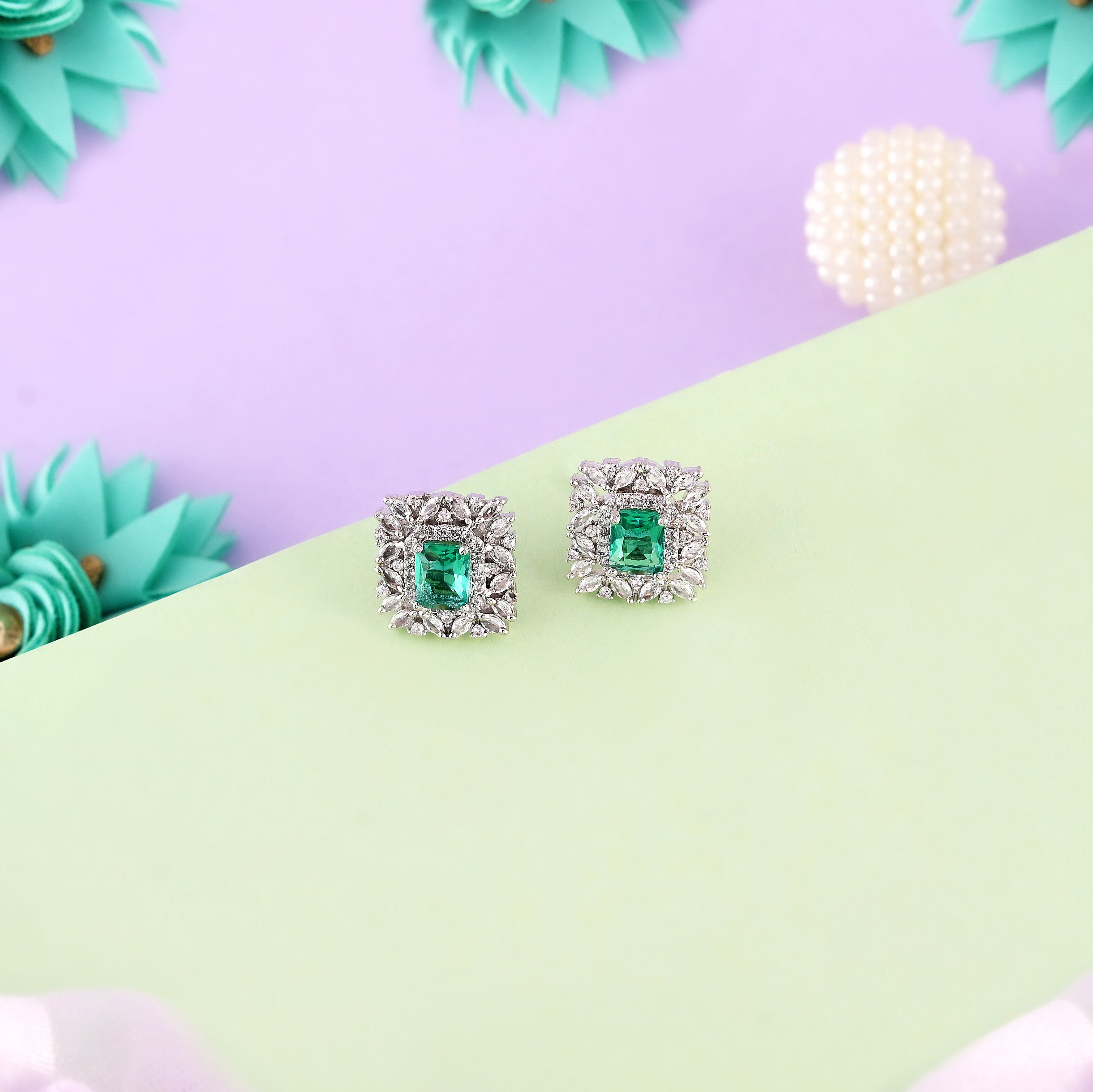 Shimmering Mesh Zirconia Studs