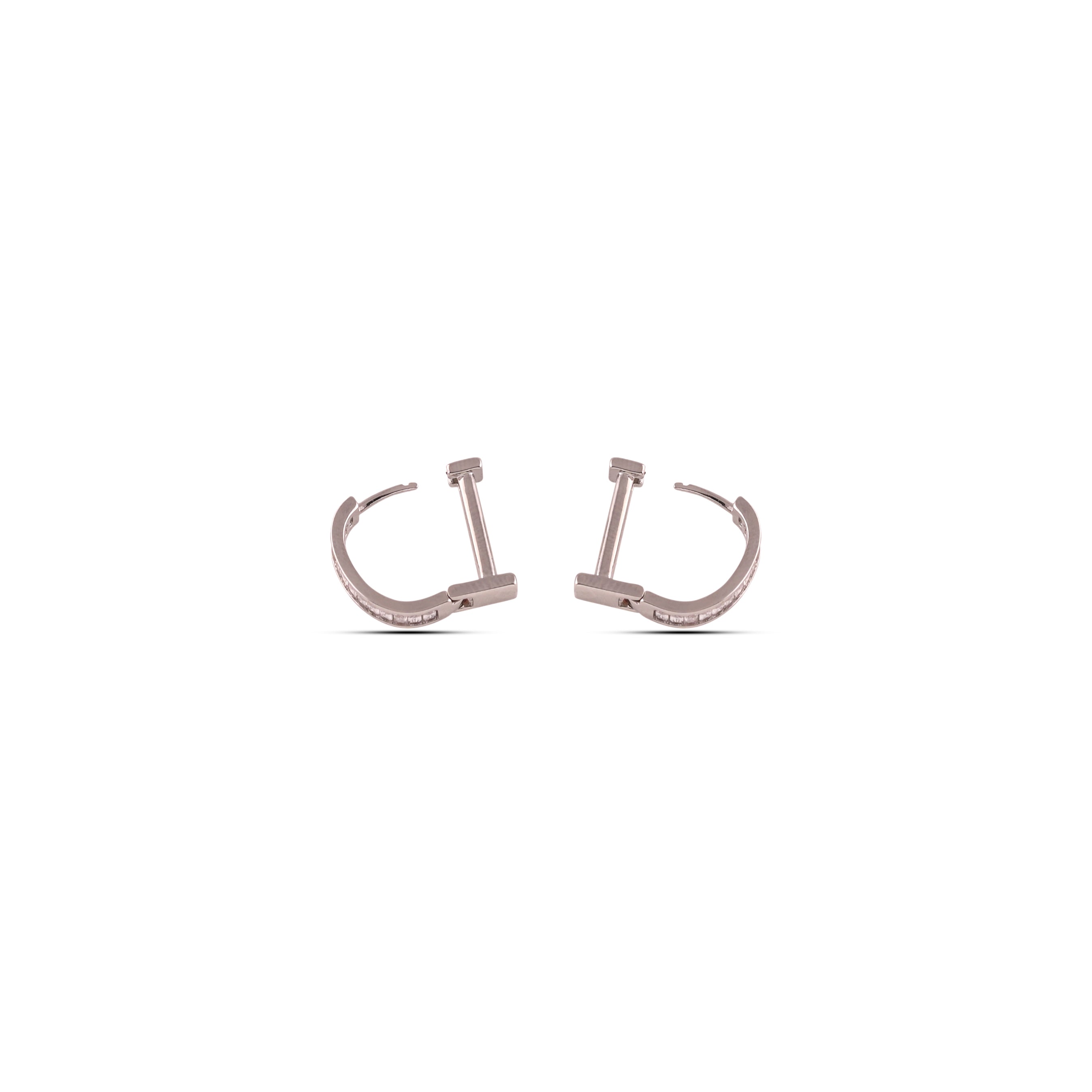 Twinkling Trail Silver Zirconia Hoops