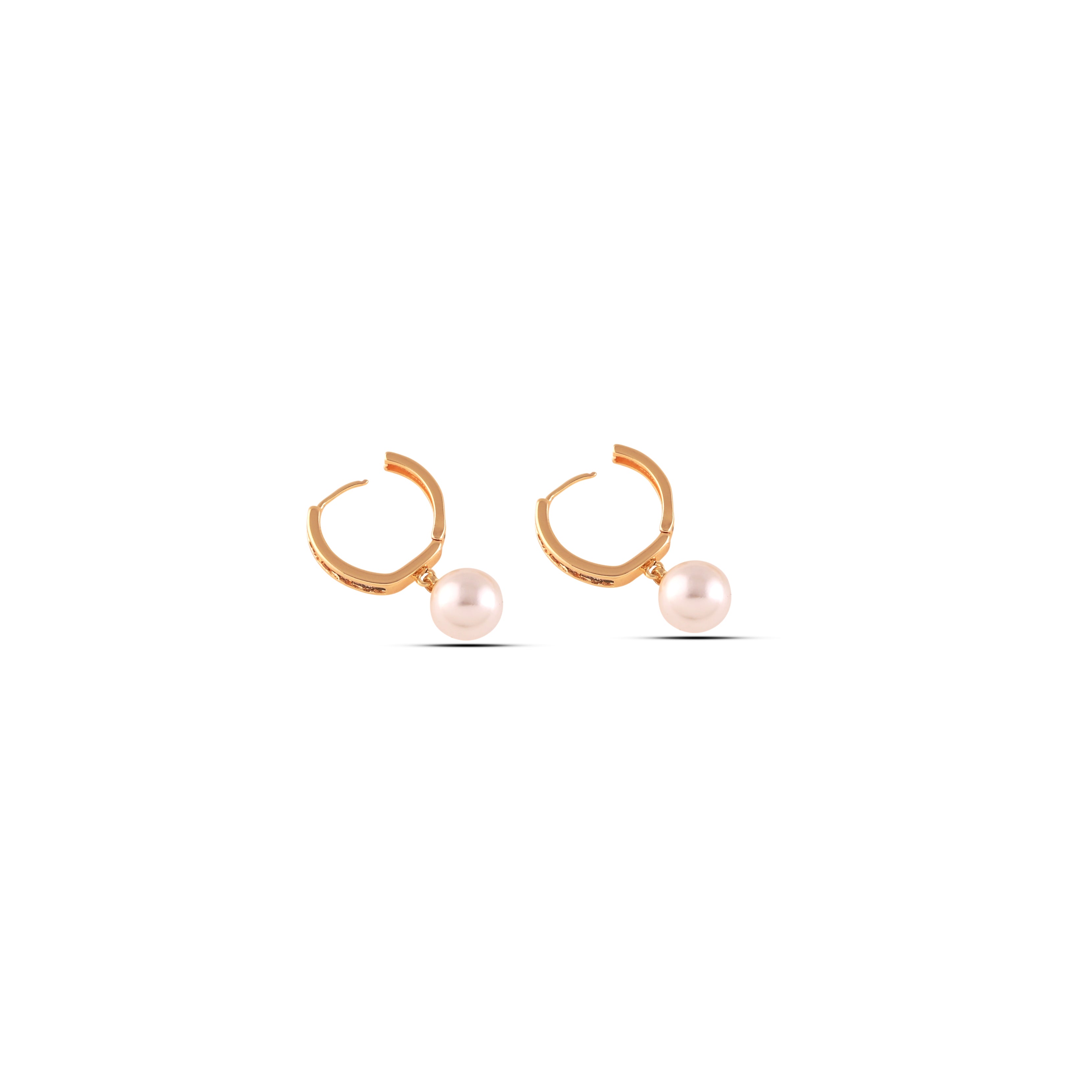 Sparkling Pearl Embrace Hoops
