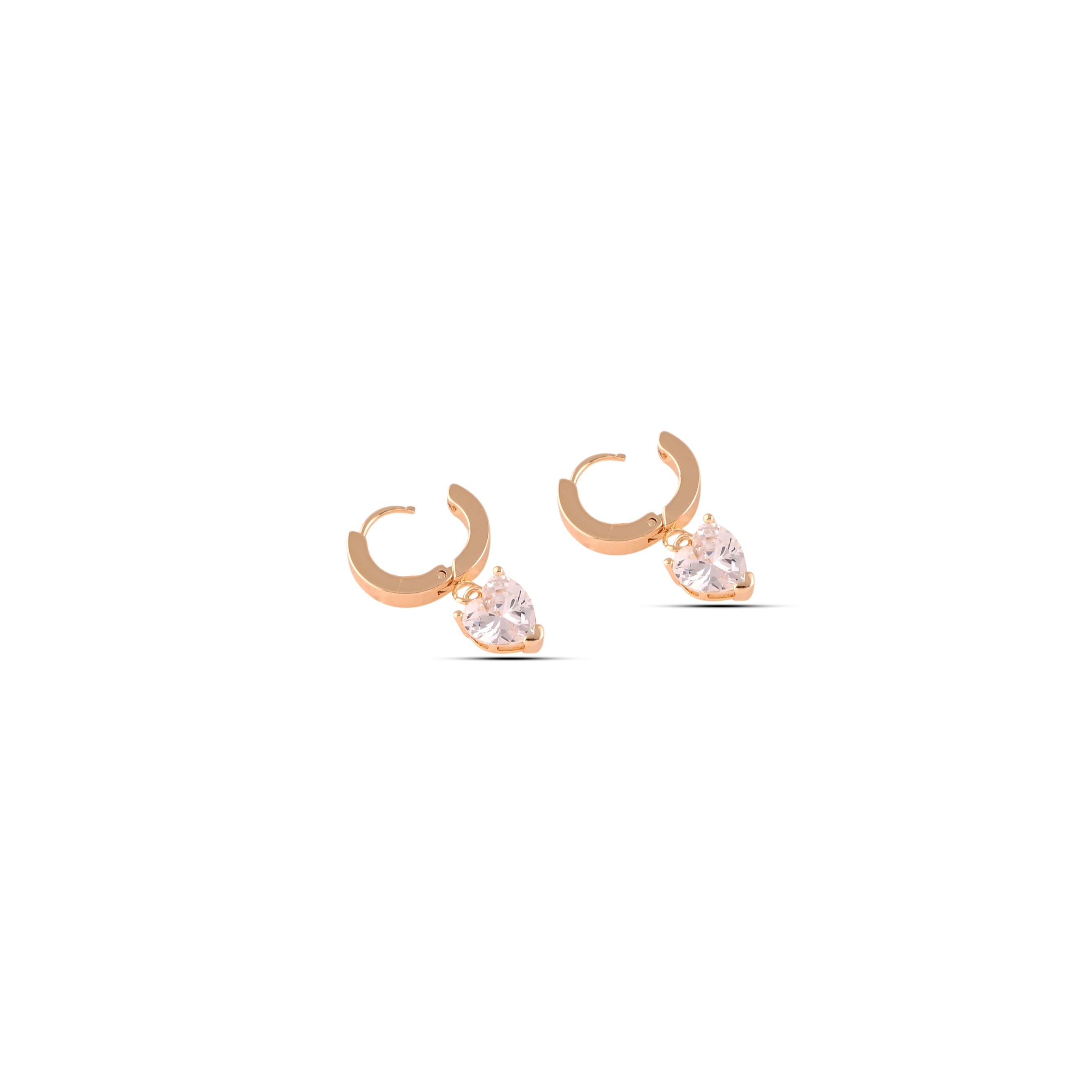 Zirconia Drop Gold Hoops