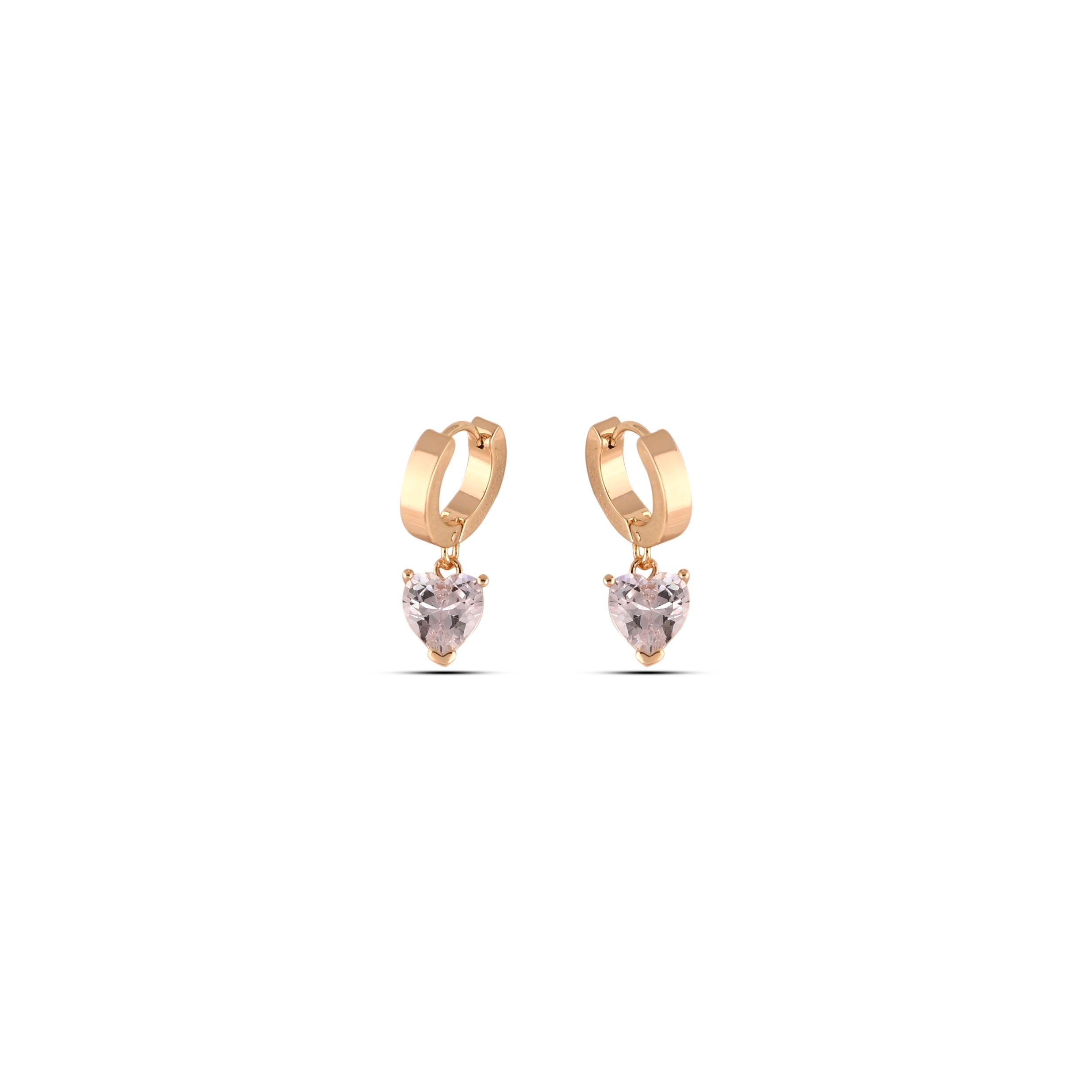 Zirconia Drop Gold Hoops