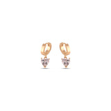 Zirconia Drop Gold Hoops