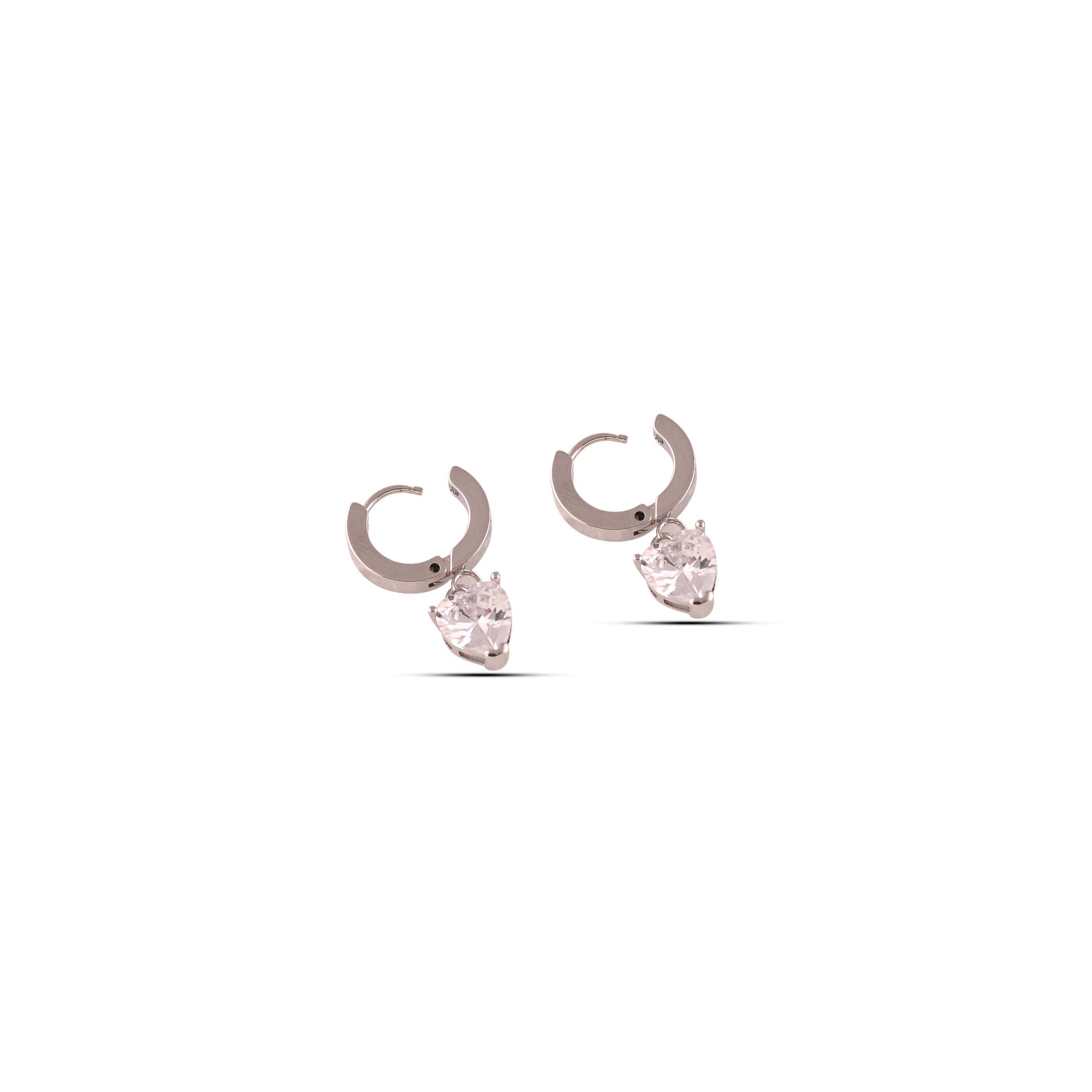 Zirconia Drop Gold Hoops