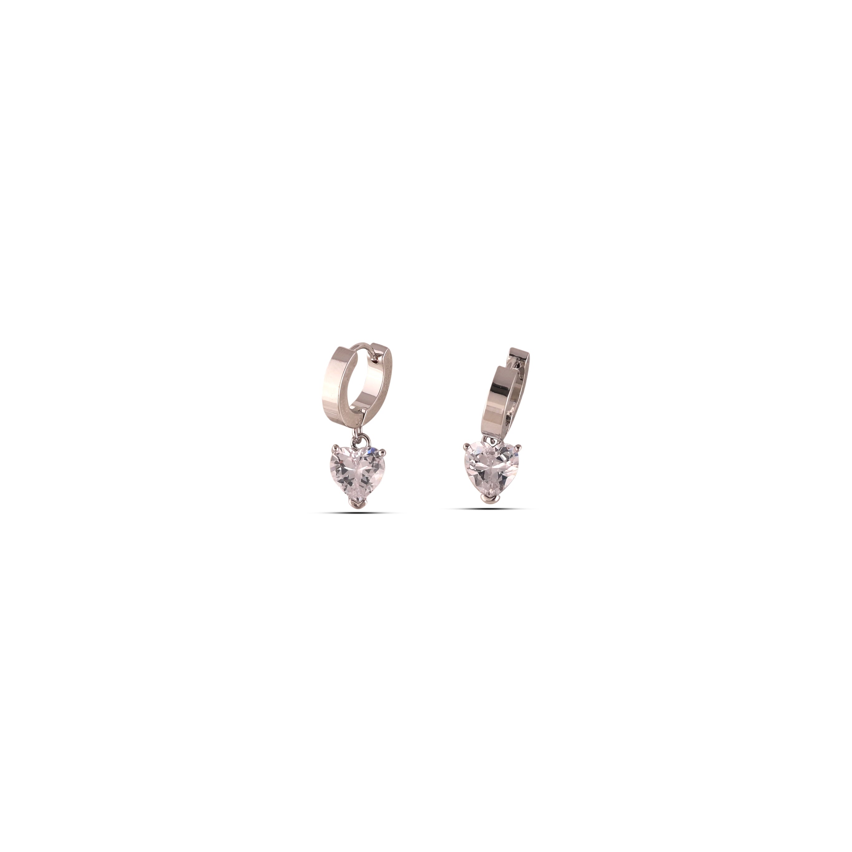 Zirconia Drop Gold Hoops