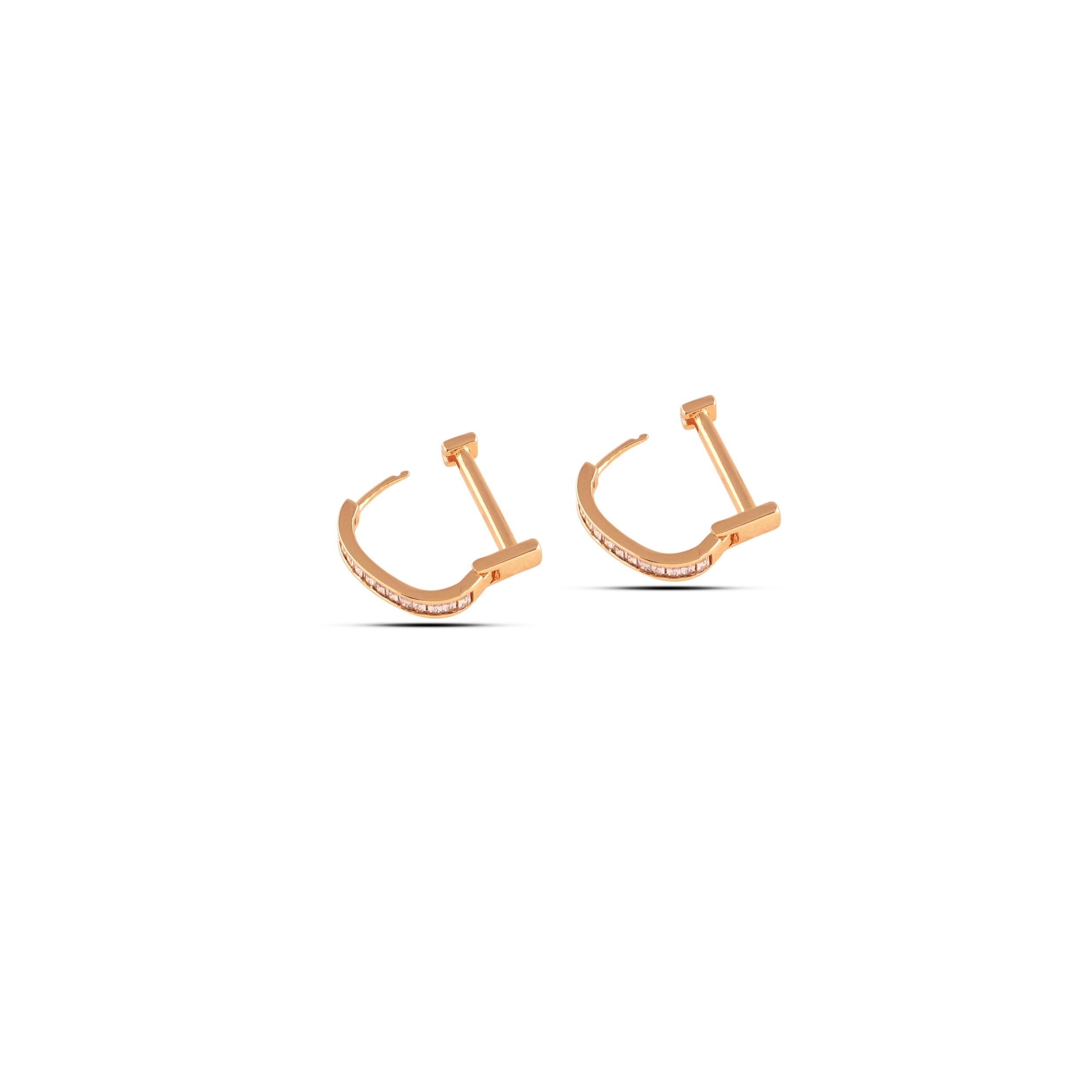 Petite Studded Golden Hoops