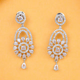 Floral Drape Silver Chandelier Earrings