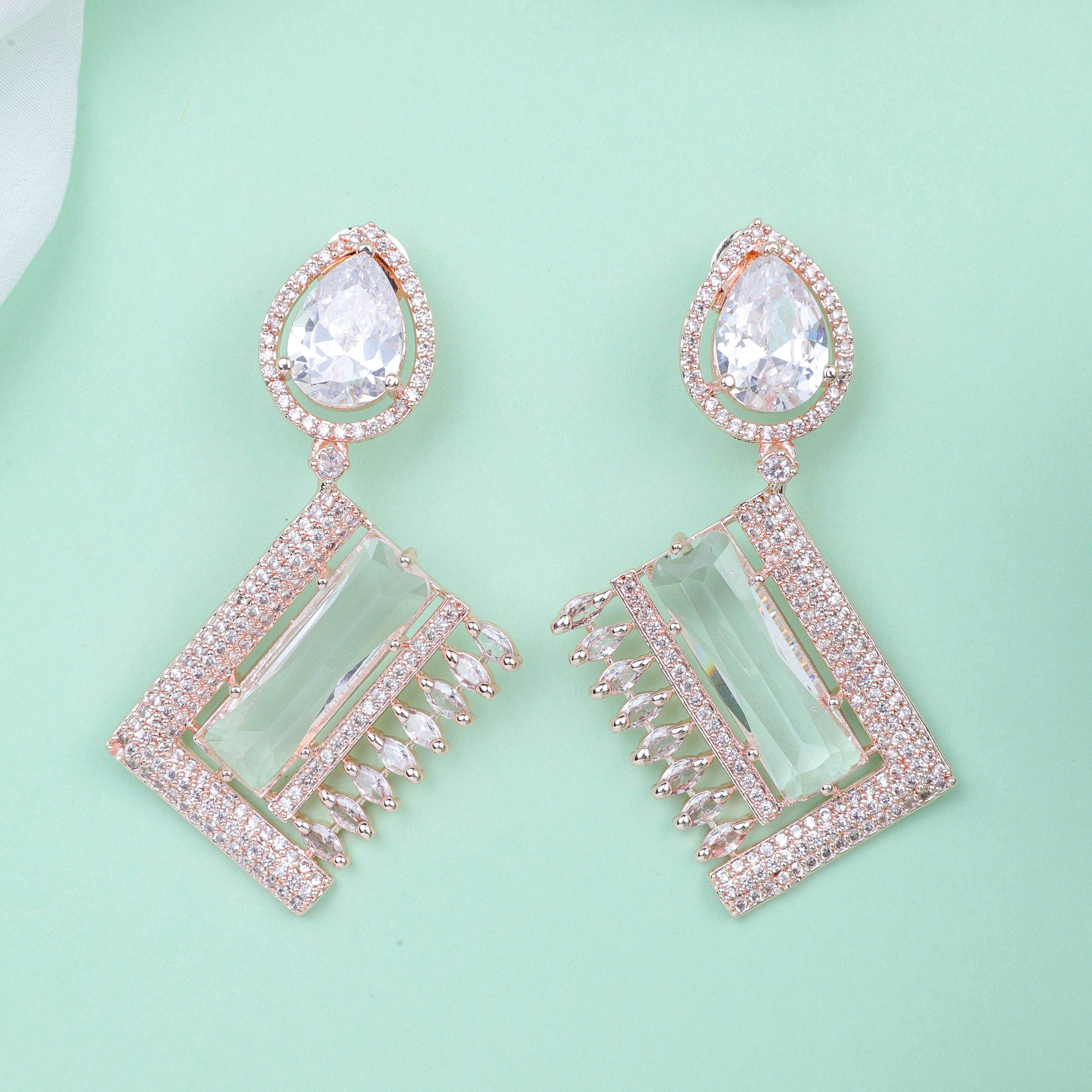 Radiant Silver Zirconia Earrings