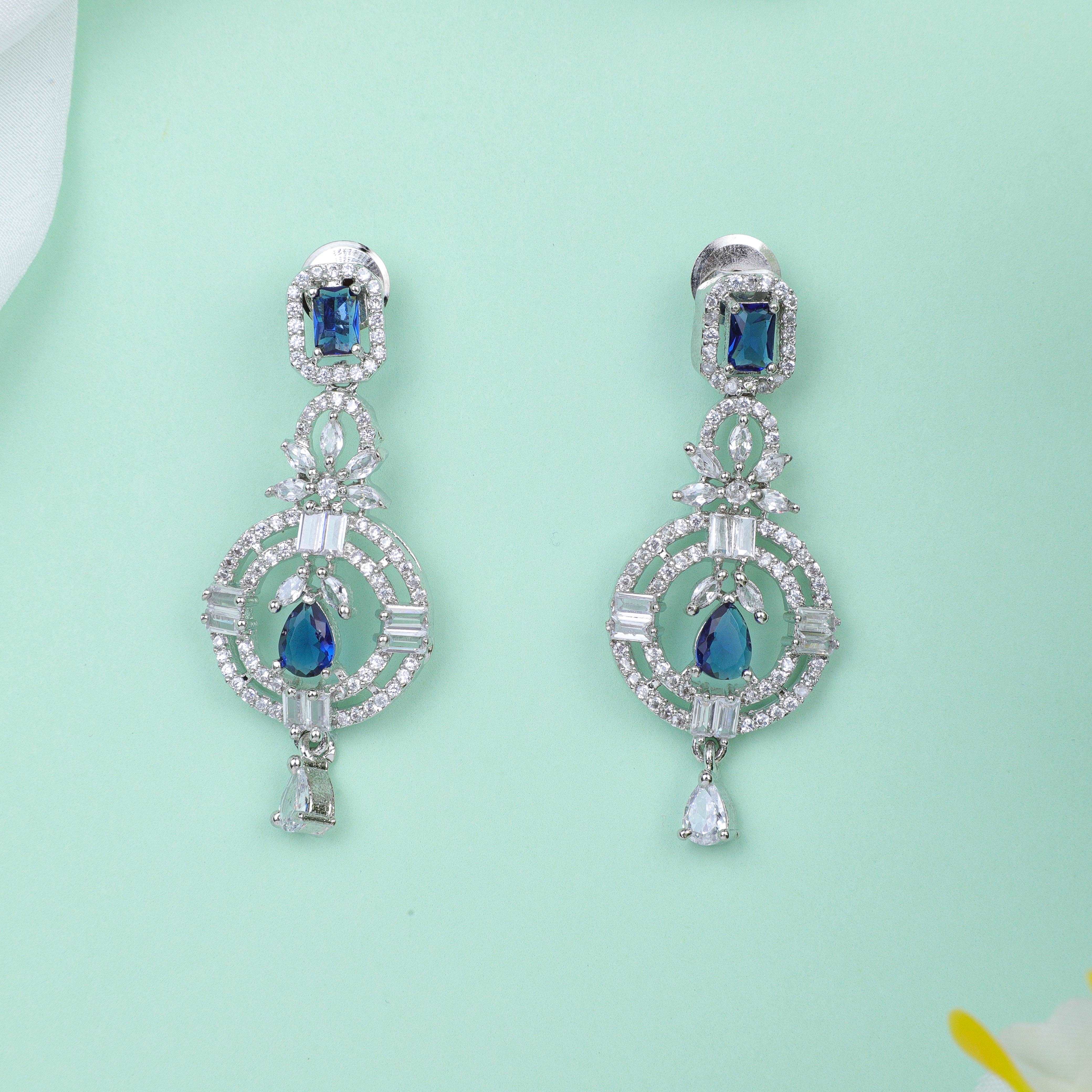 Eternal Blue & Silver Zirconia Earrings