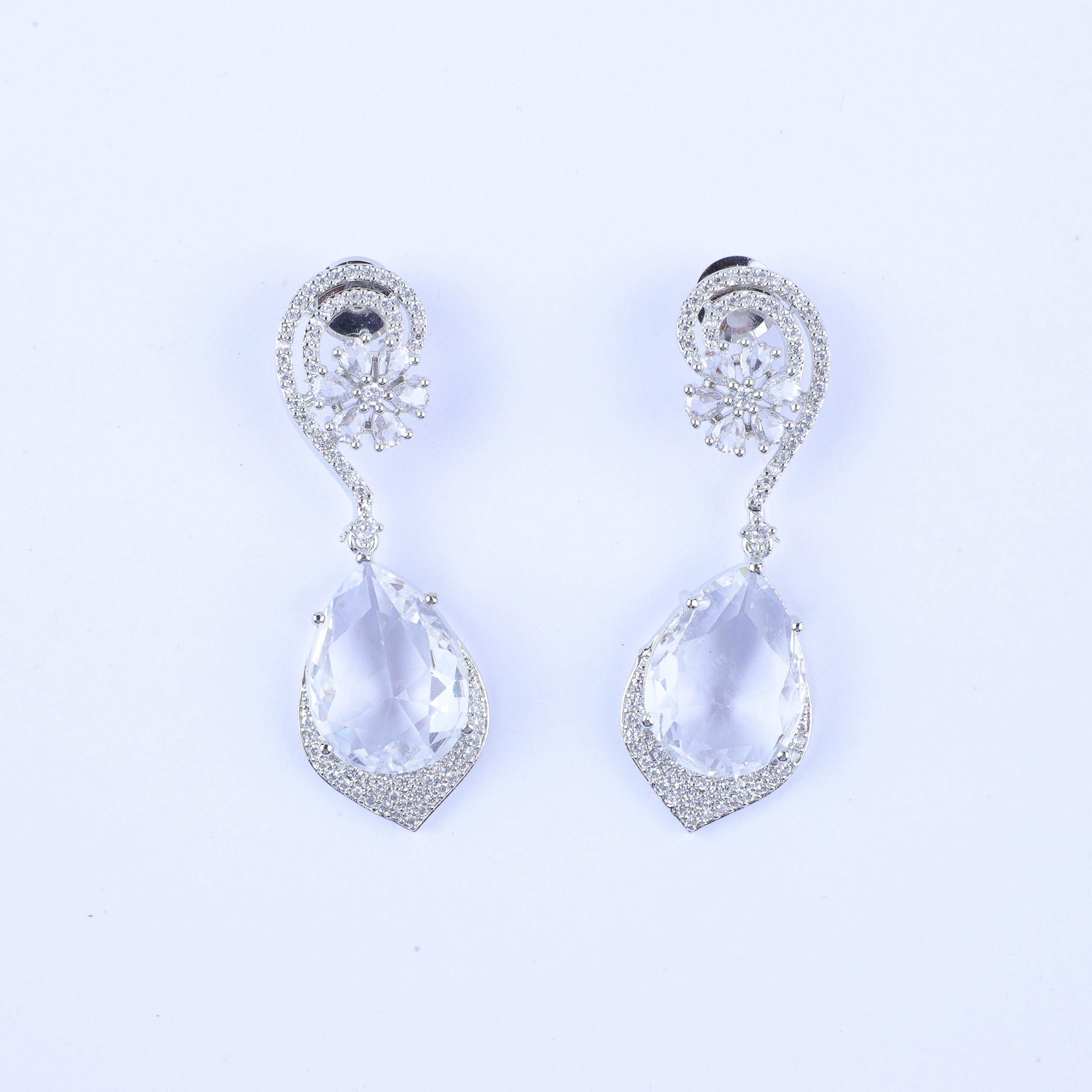 Opulent Silver Zirconia Drops