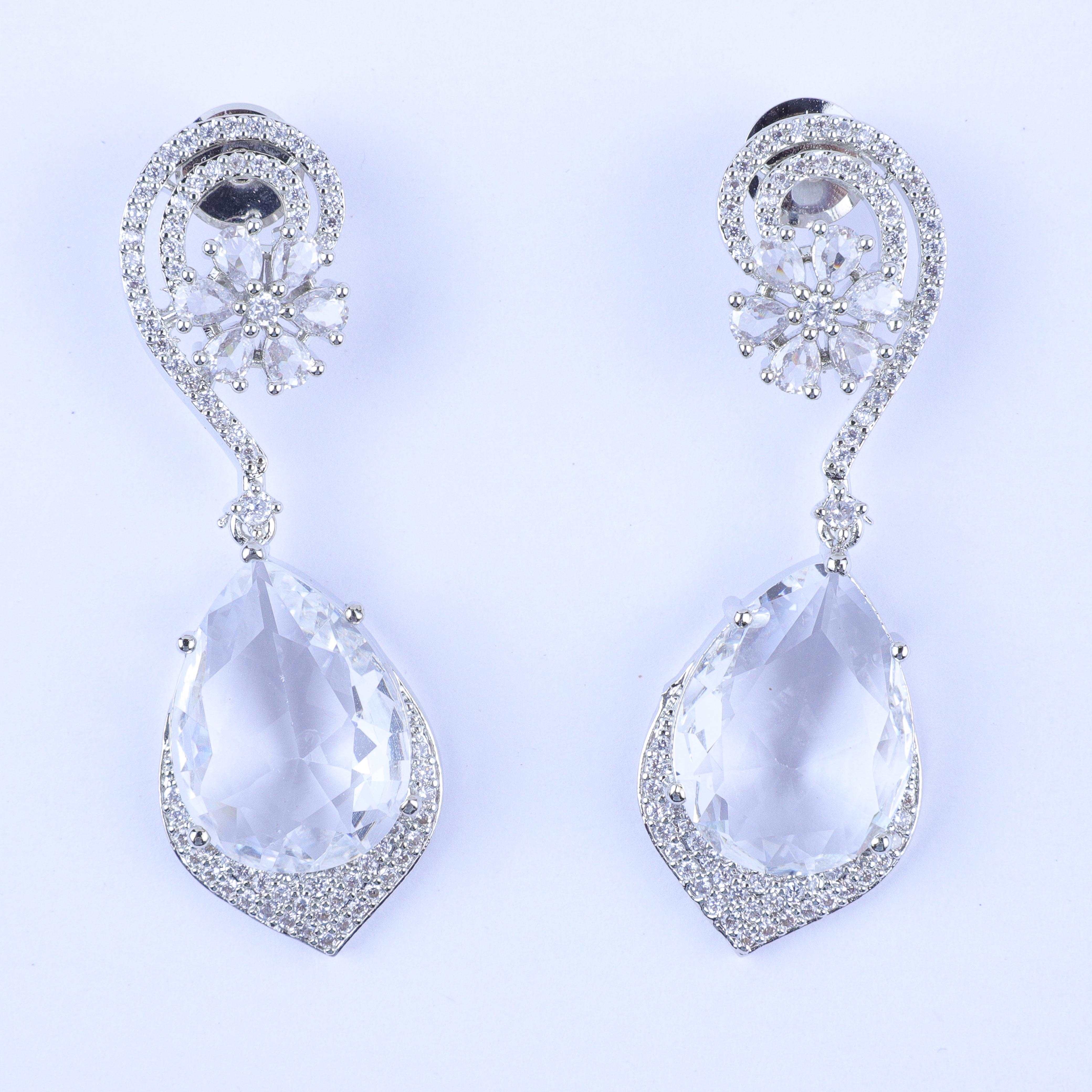 Opulent Silver Zirconia Drops