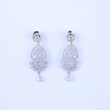 Floral Drape Silver Chandelier Earrings