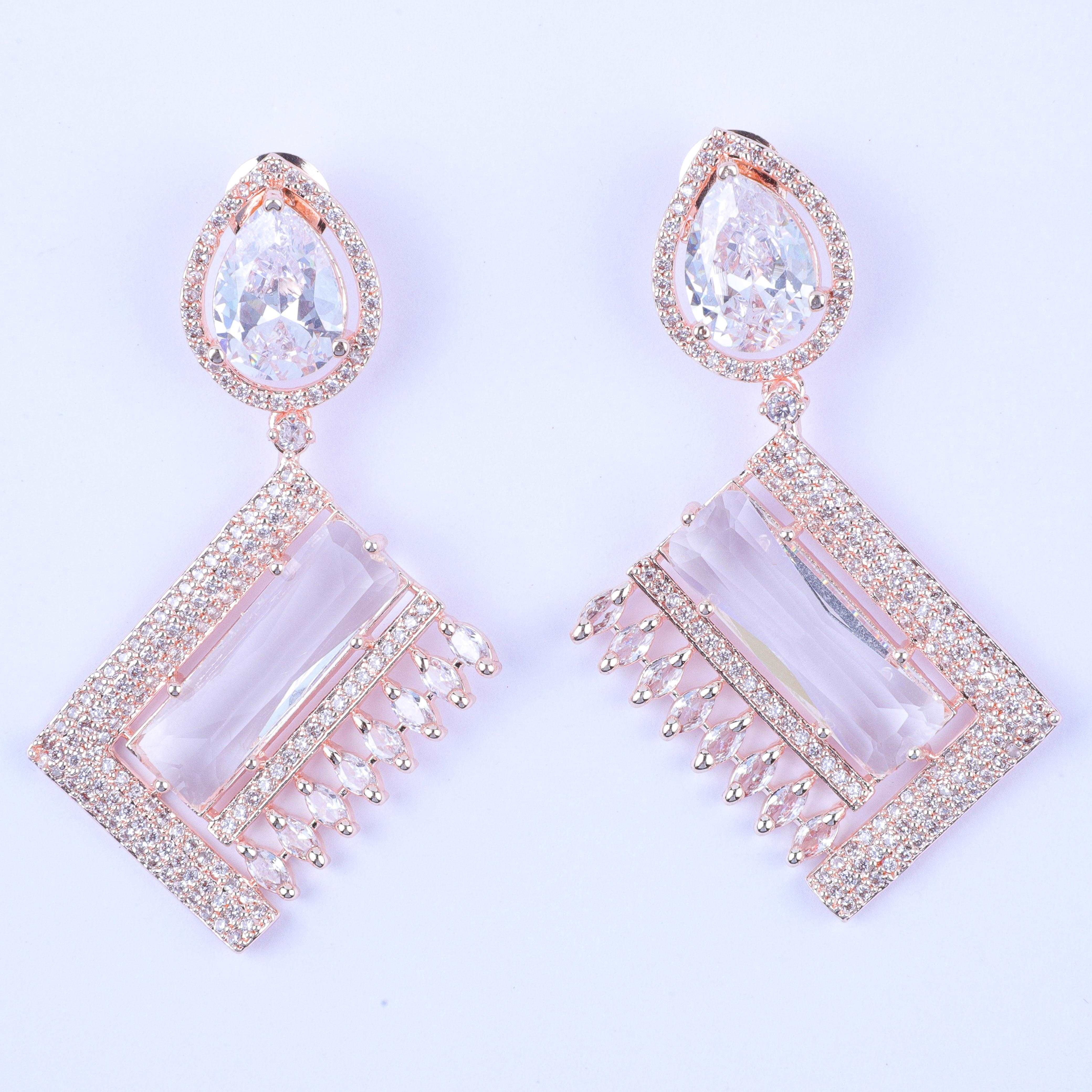 Radiant Silver Zirconia Earrings