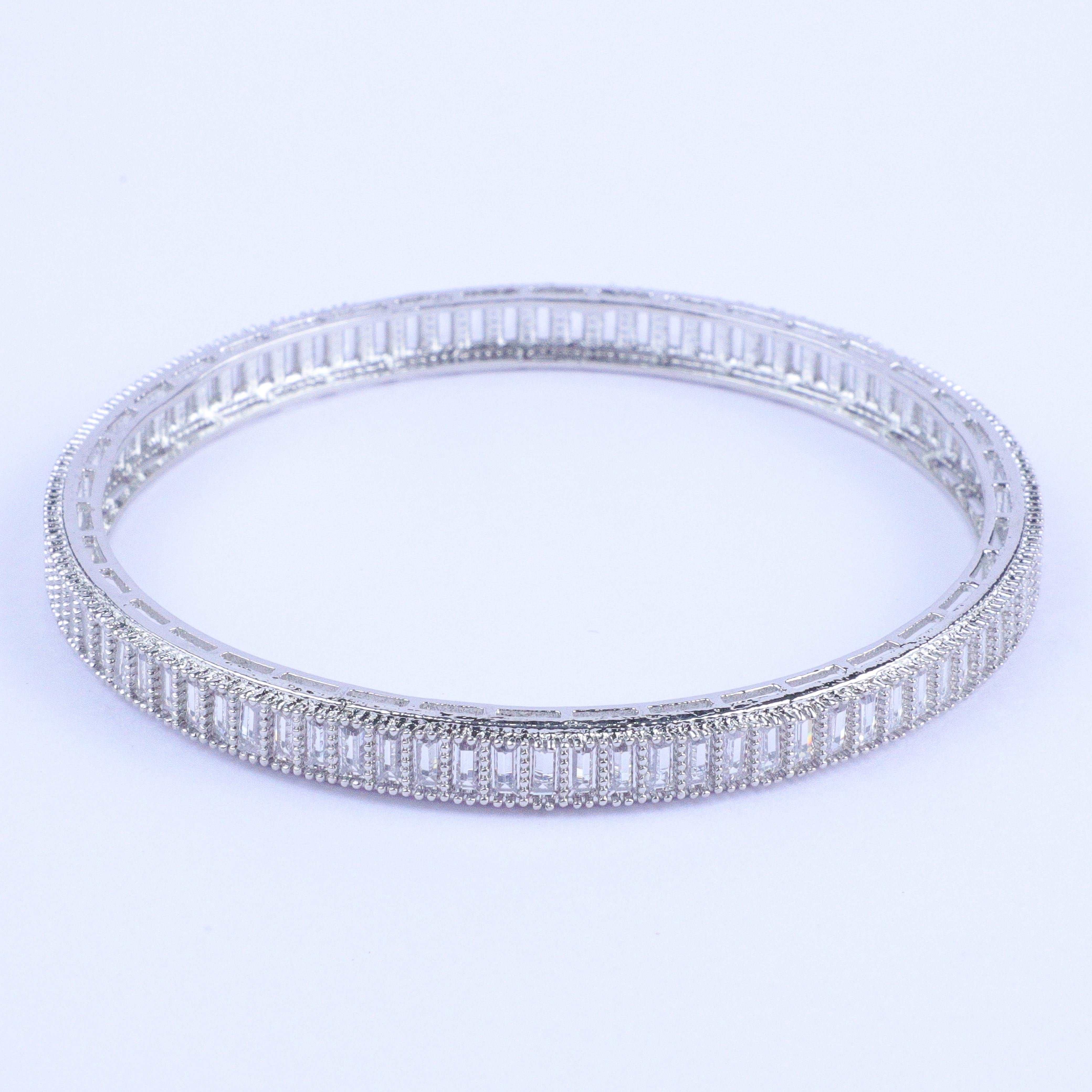 Luxuriant Cubic Silver Zirconia Bangles (Set  of 4)