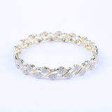 Petal Shape Gold-toned Zirconia Bangles (Set of 2)