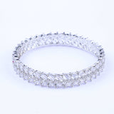 Diamond Petals Silver Zirconia Bangles (Set of 2)