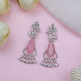 Luminous Pink Silver Zirconia Hangings