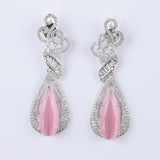 Aurora Pink Silver Zirconia Hangings