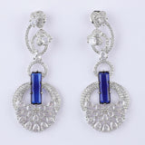 Blooming Blue Silver Zirconia Earrings
