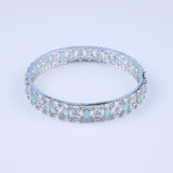 Lustrous Charm Mint & Silver Zirconia Kada (Set of 2)