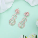 Rose-gold Elegance Silver Zirconia Earrings