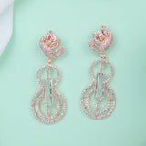 Rose-gold Elegance Silver Zirconia Earrings