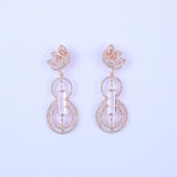 Rose-gold Elegance Silver Zirconia Earrings