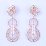 Rose-gold Elegance Silver Zirconia Earrings