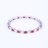 Classic Red & White Zirconia Bangles (Set of 4)