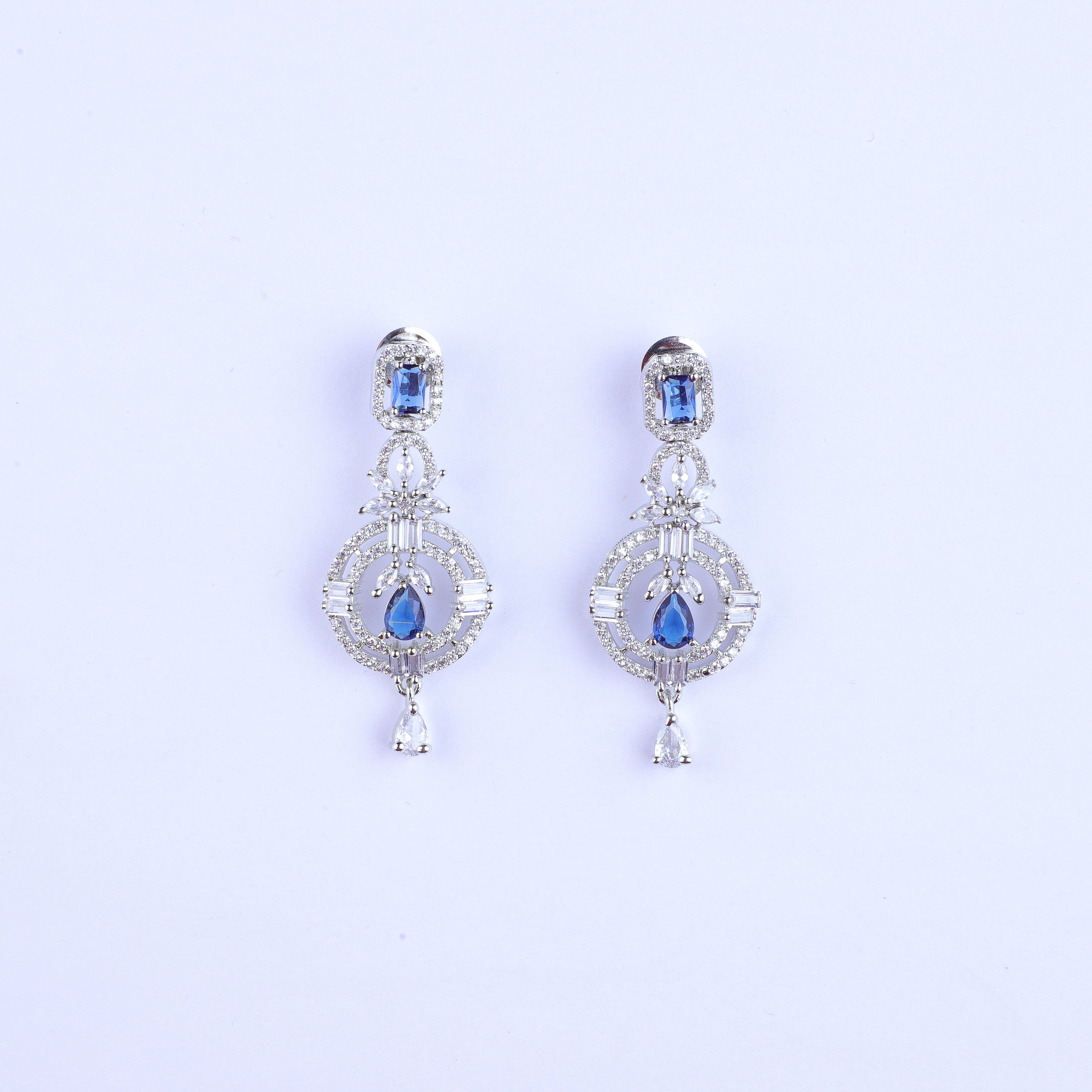 Eternal Blue & Silver Zirconia Earrings