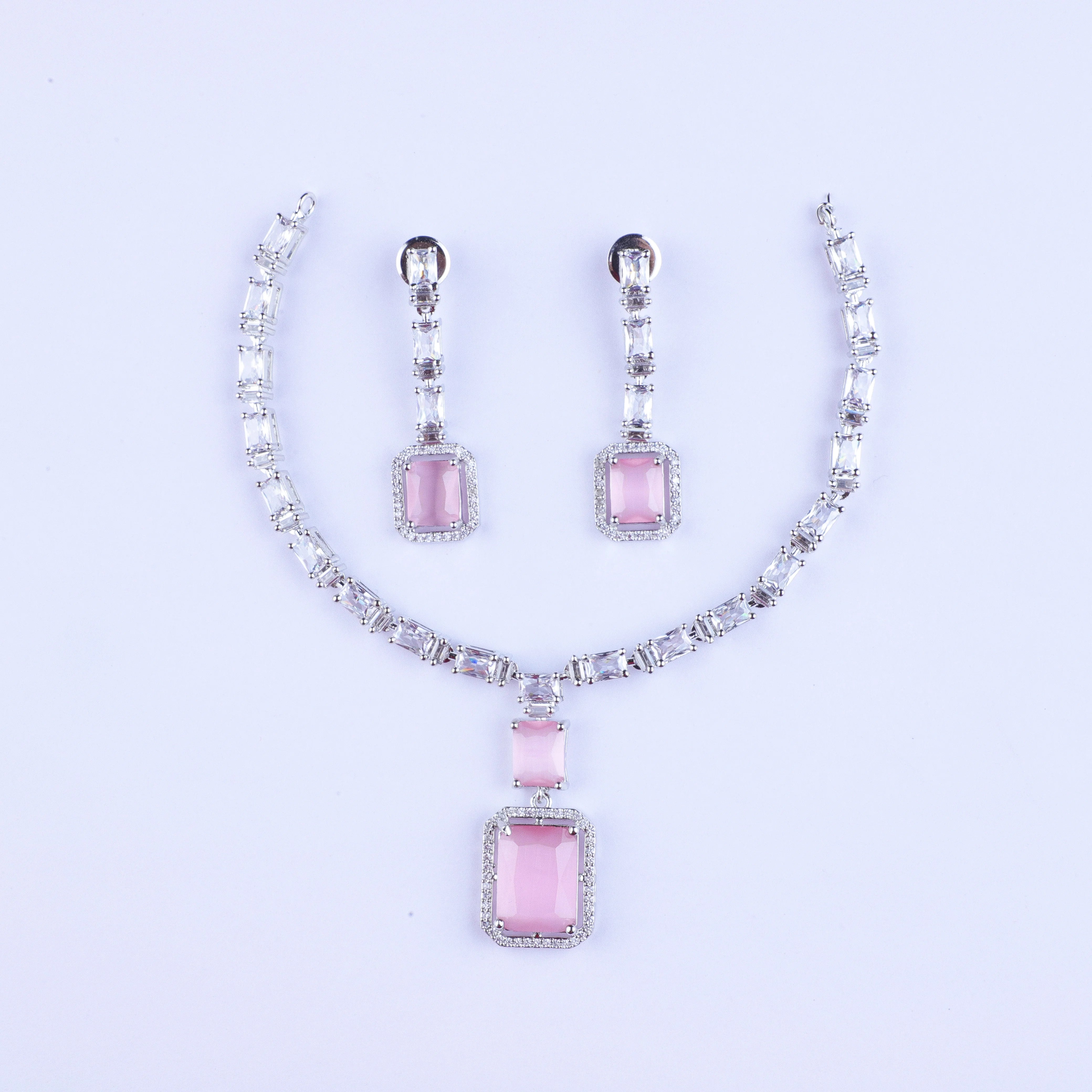 Gleaming Grace Silver Zirconia Necklace