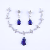 Blue Drop Silver Zirconia Necklace