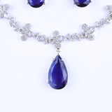 Blue Drop Silver Zirconia Necklace