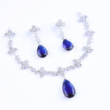 Blue Drop Silver Zirconia Necklace