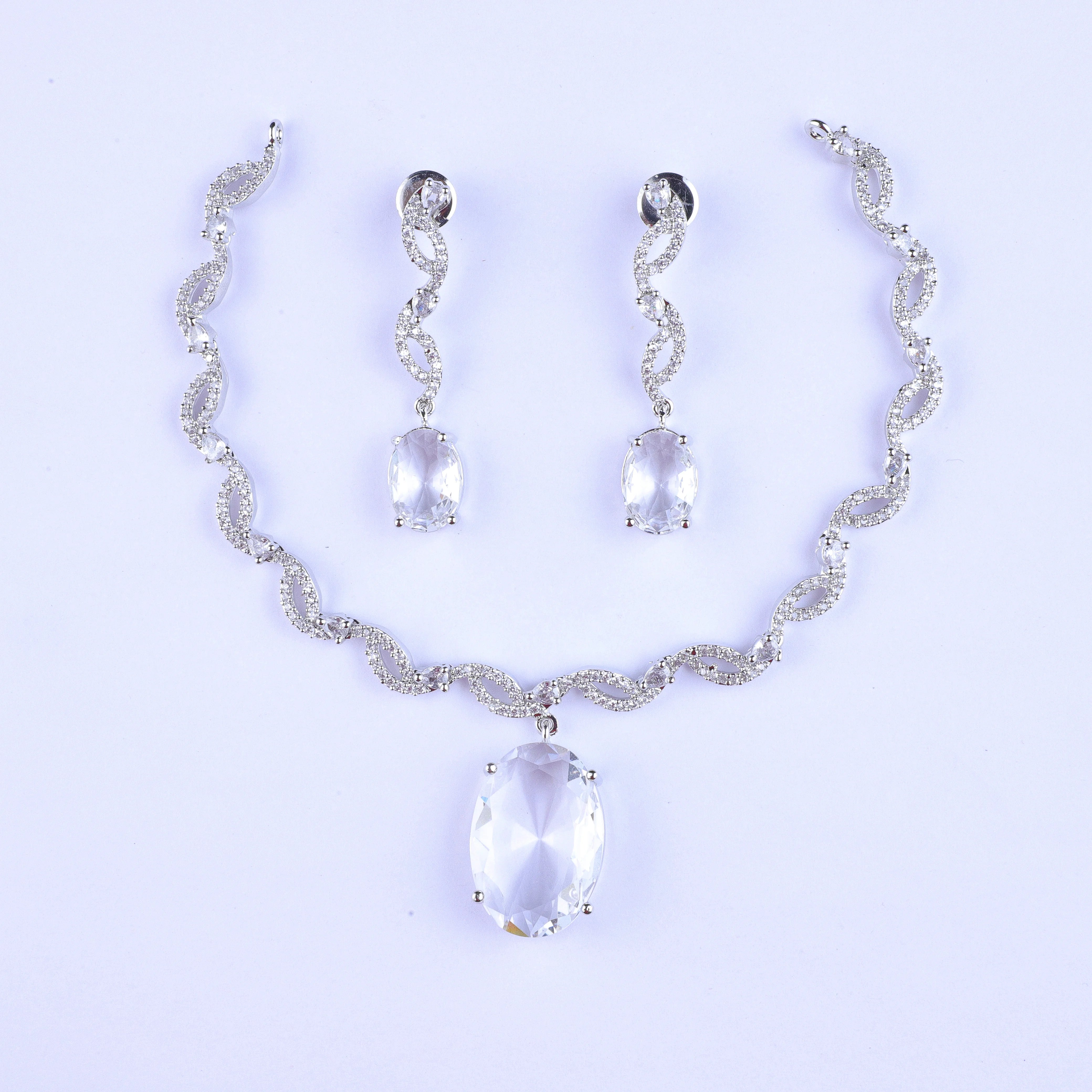 Crystal Elegance Silver Zirconia Necklace