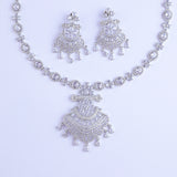 White Sparkle Drop Silver Zirconia Necklace