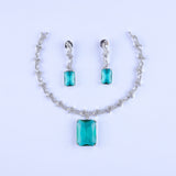 Turquoise Timeless Treasure Silver Zirconia Necklace