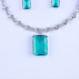 Turquoise Timeless Treasure Silver Zirconia Necklace