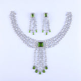 Green Mystique Matrix Silver Zirconia Necklace