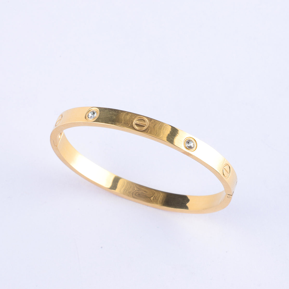 Radiant Sunburst Studded Golden Wrist Bangle