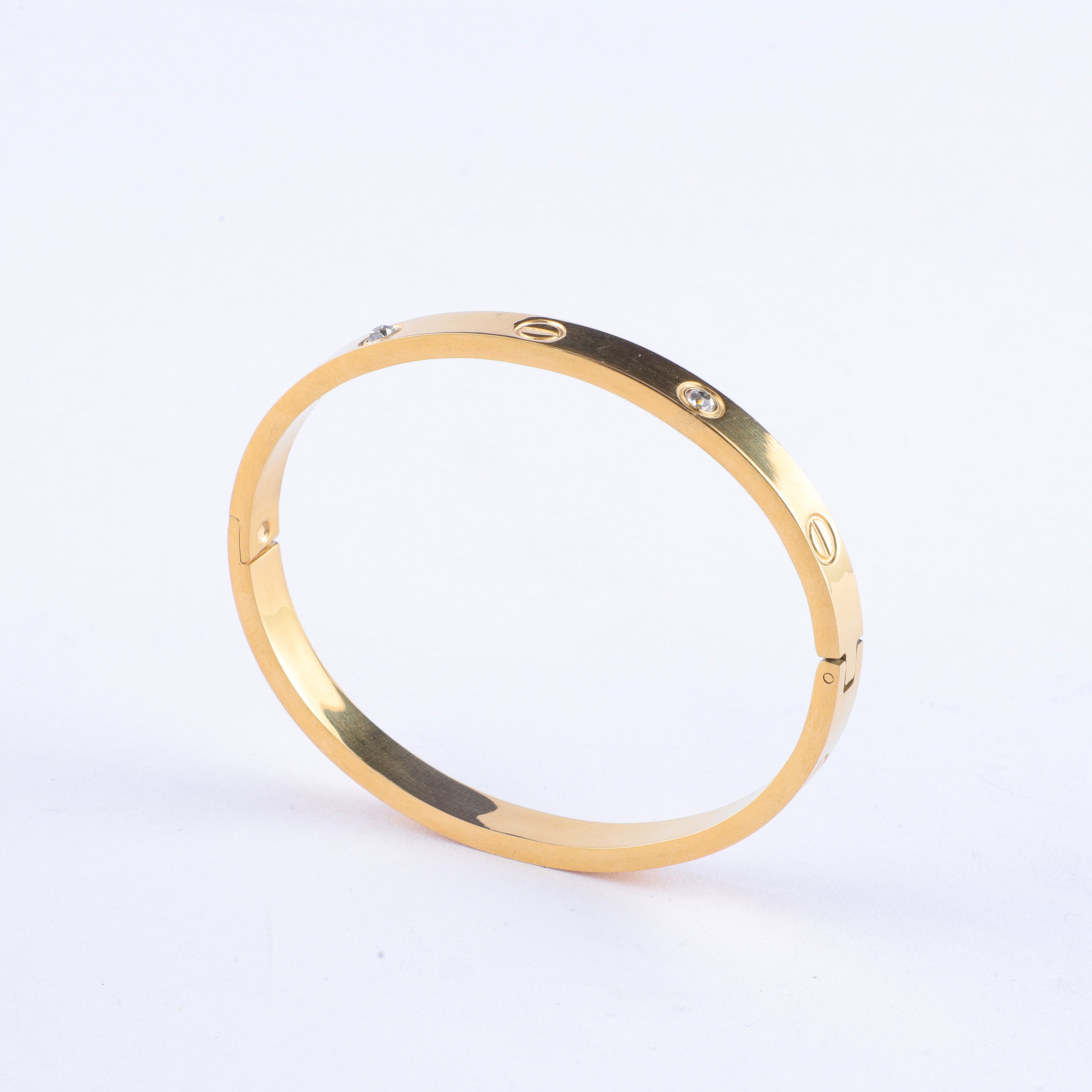 Radiant Sunburst Studded Golden Wrist Bangle