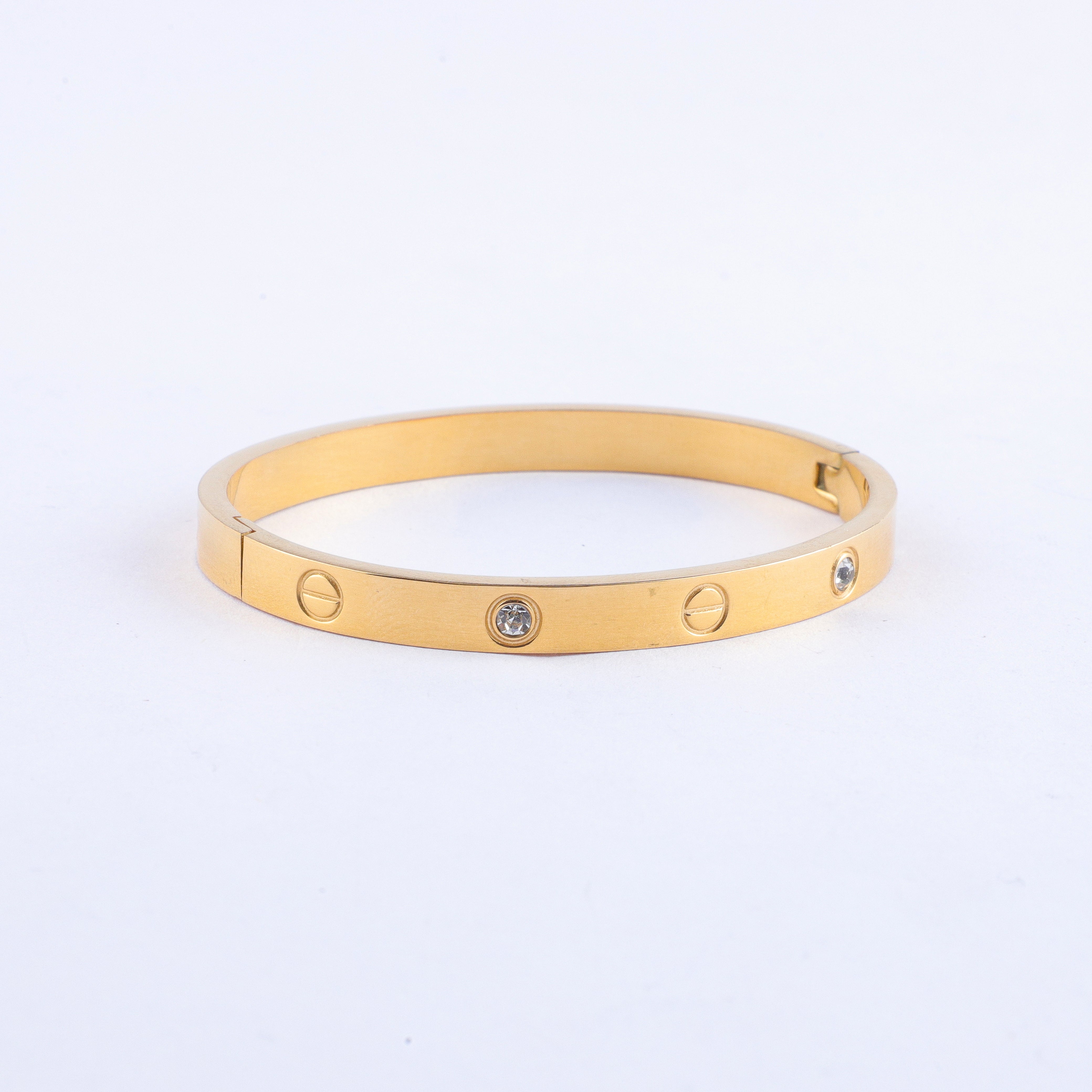 Radiant Sunburst Studded Golden Wrist Bangle