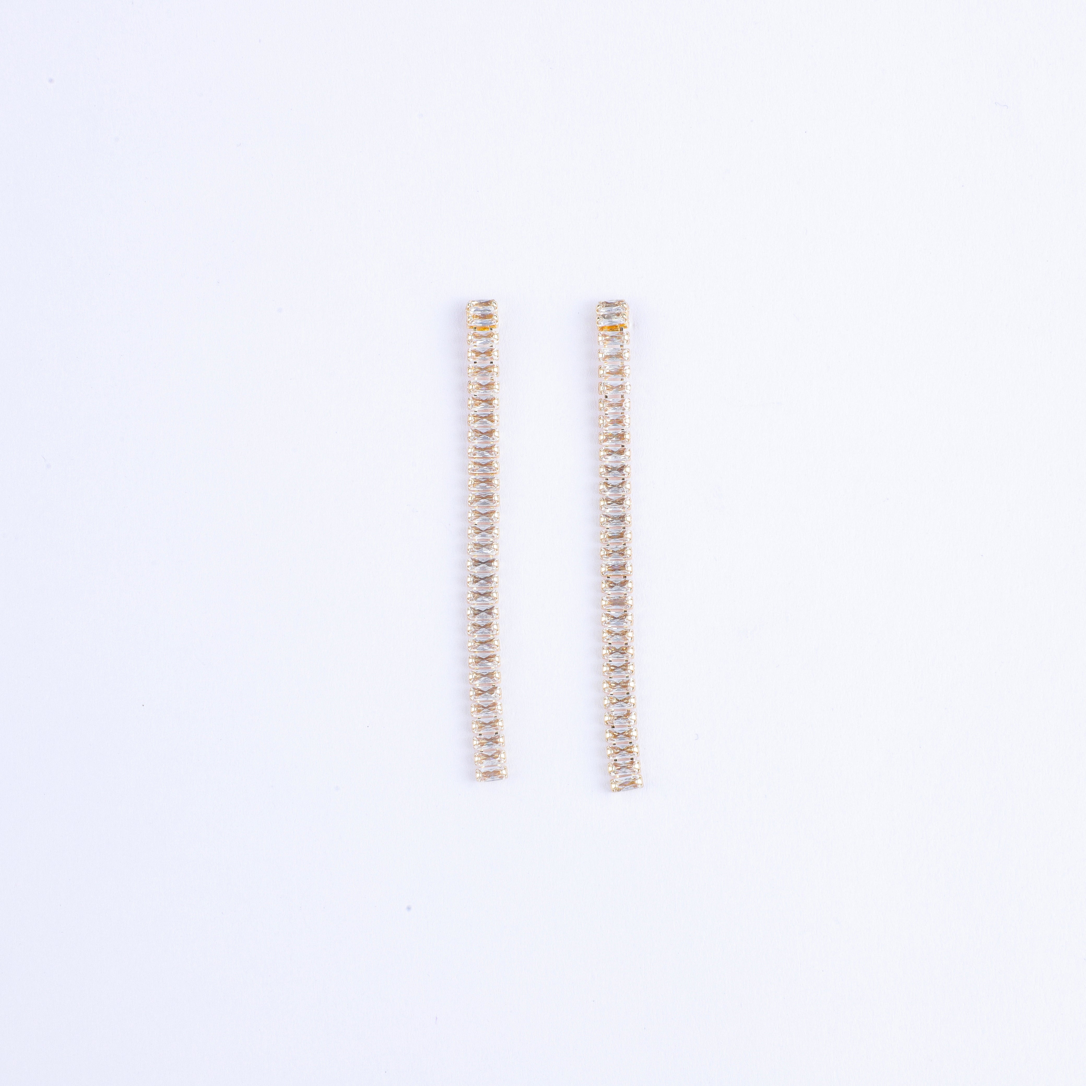 Linear Brilliance Studded Earrings