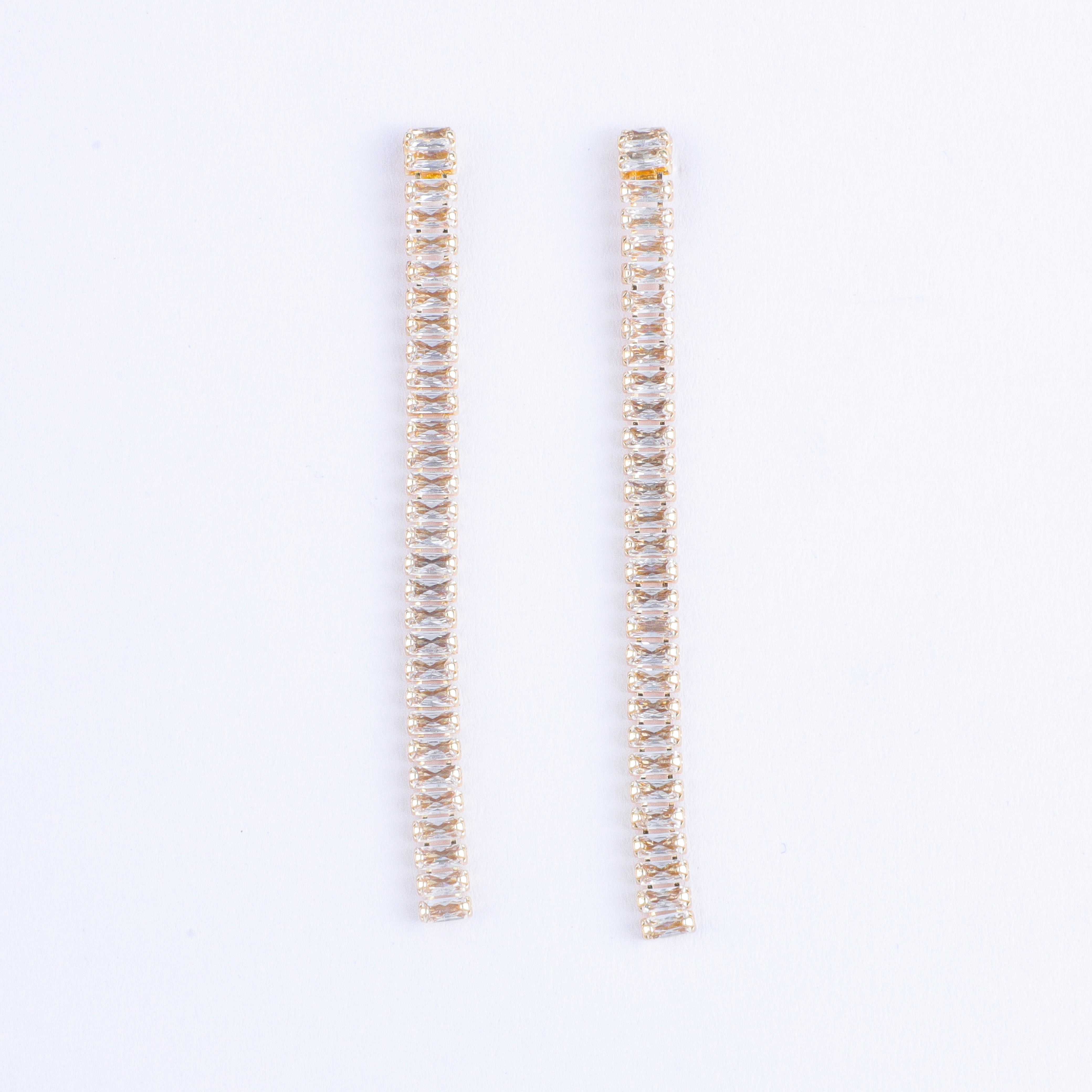 Linear Brilliance Studded Earrings