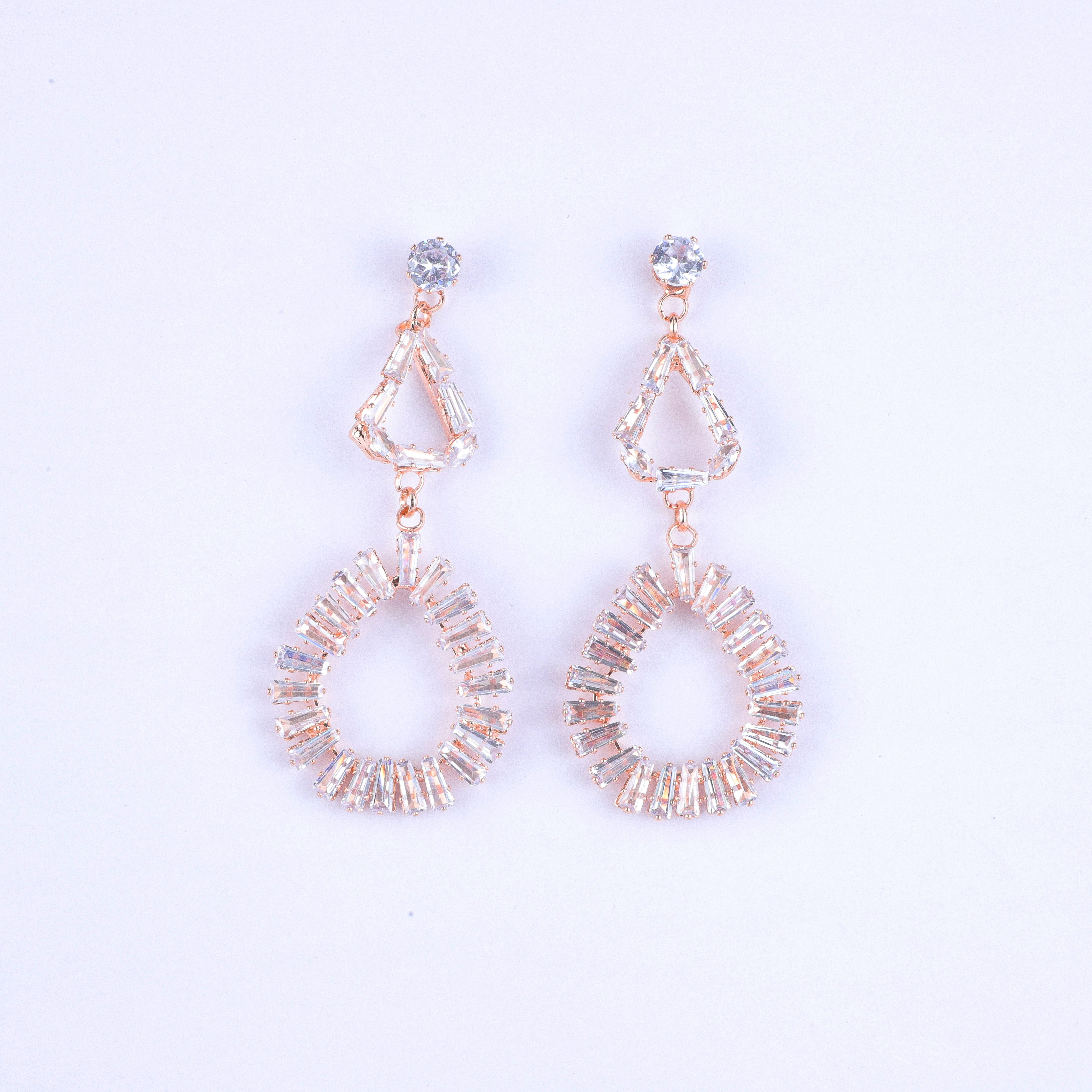 Angular Vortex Zirconia Earrings