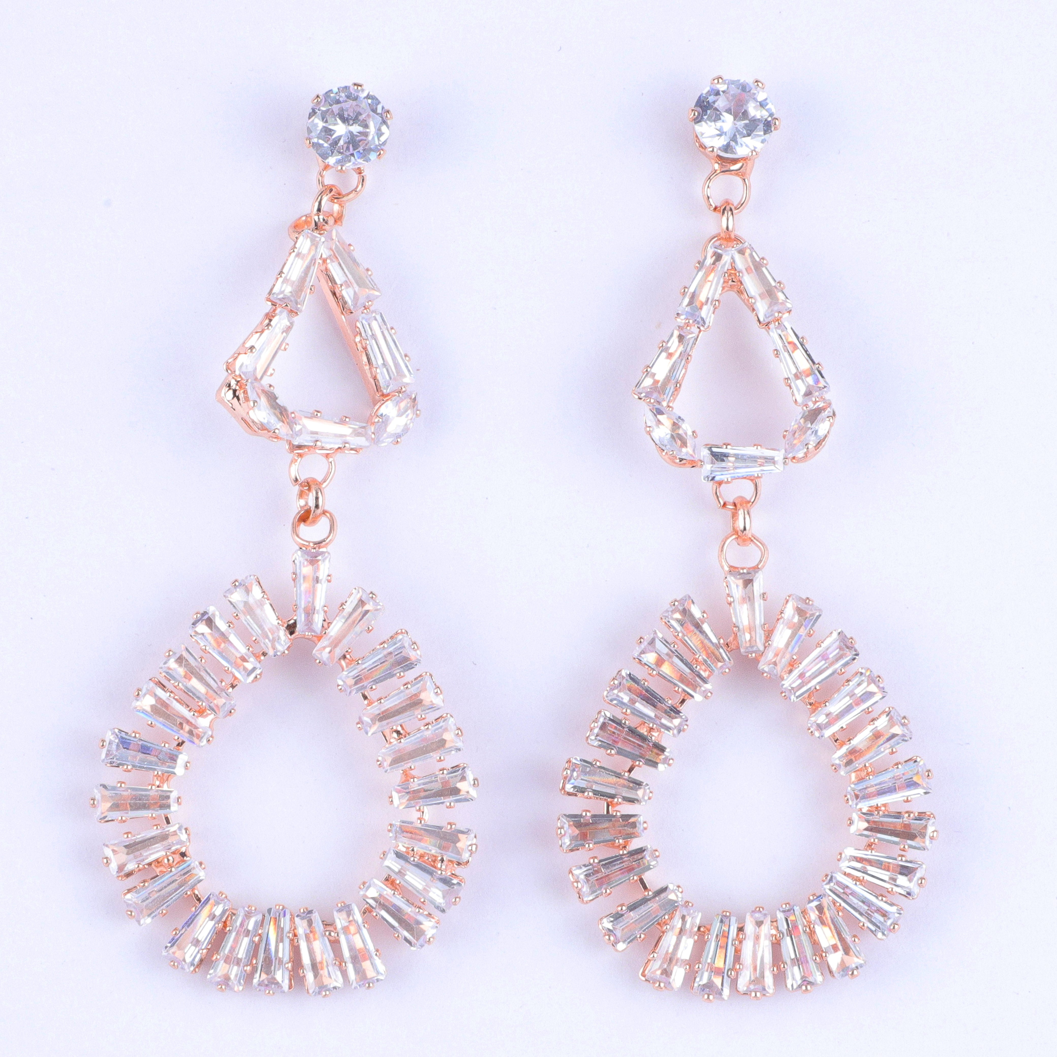 Angular Vortex Zirconia Earrings