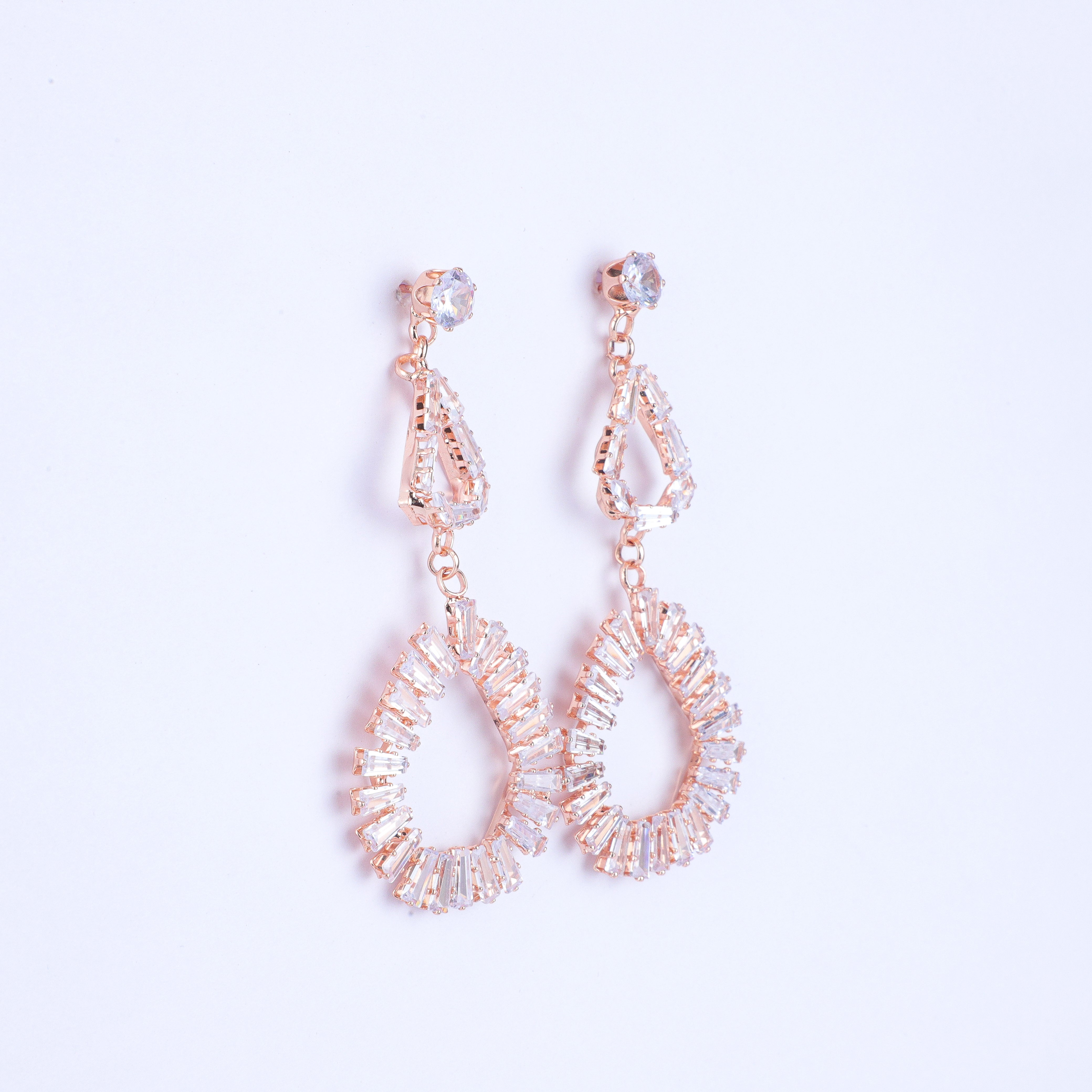 Angular Vortex Zirconia Earrings