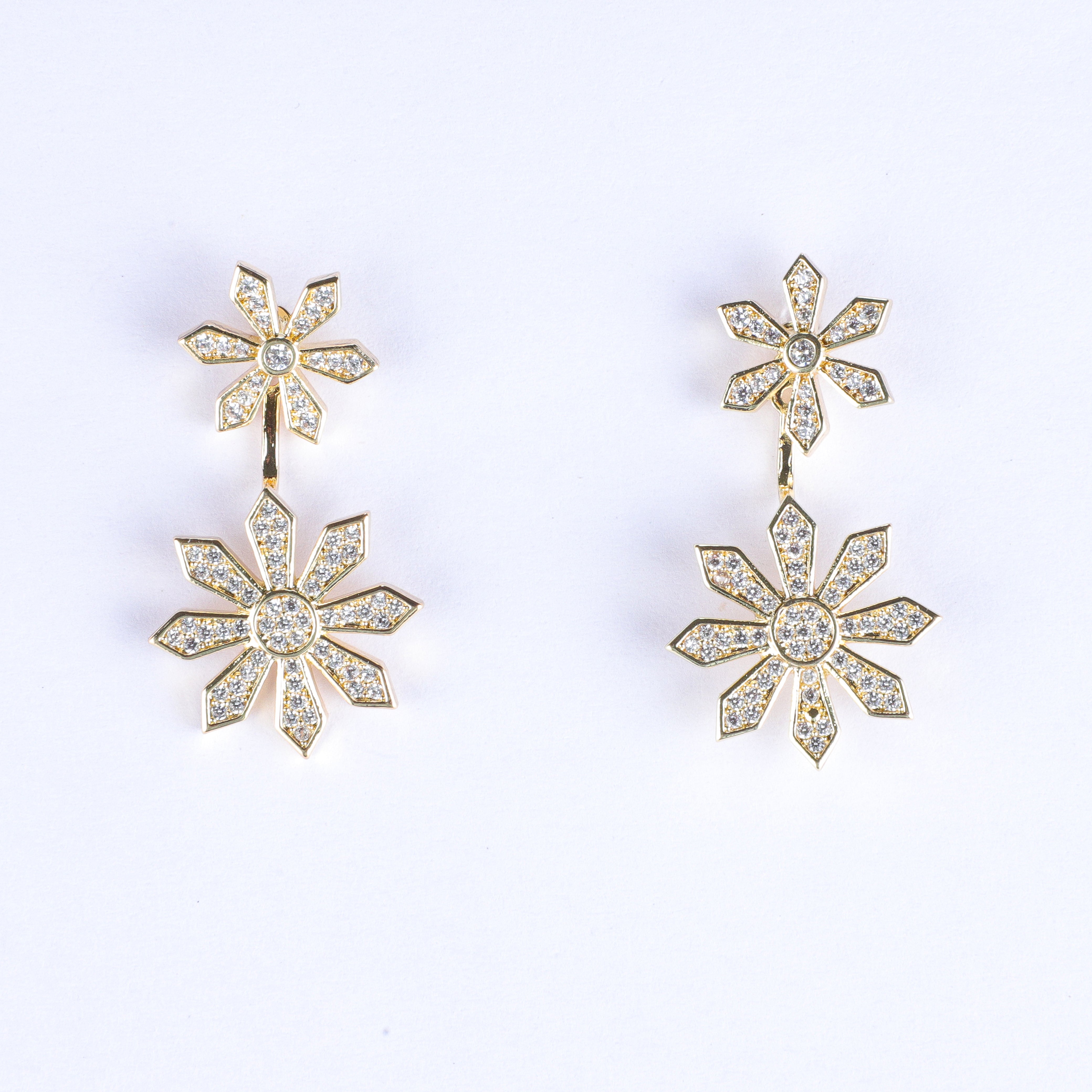 Enchanting Daisy Sparkle Zirconia Earrings