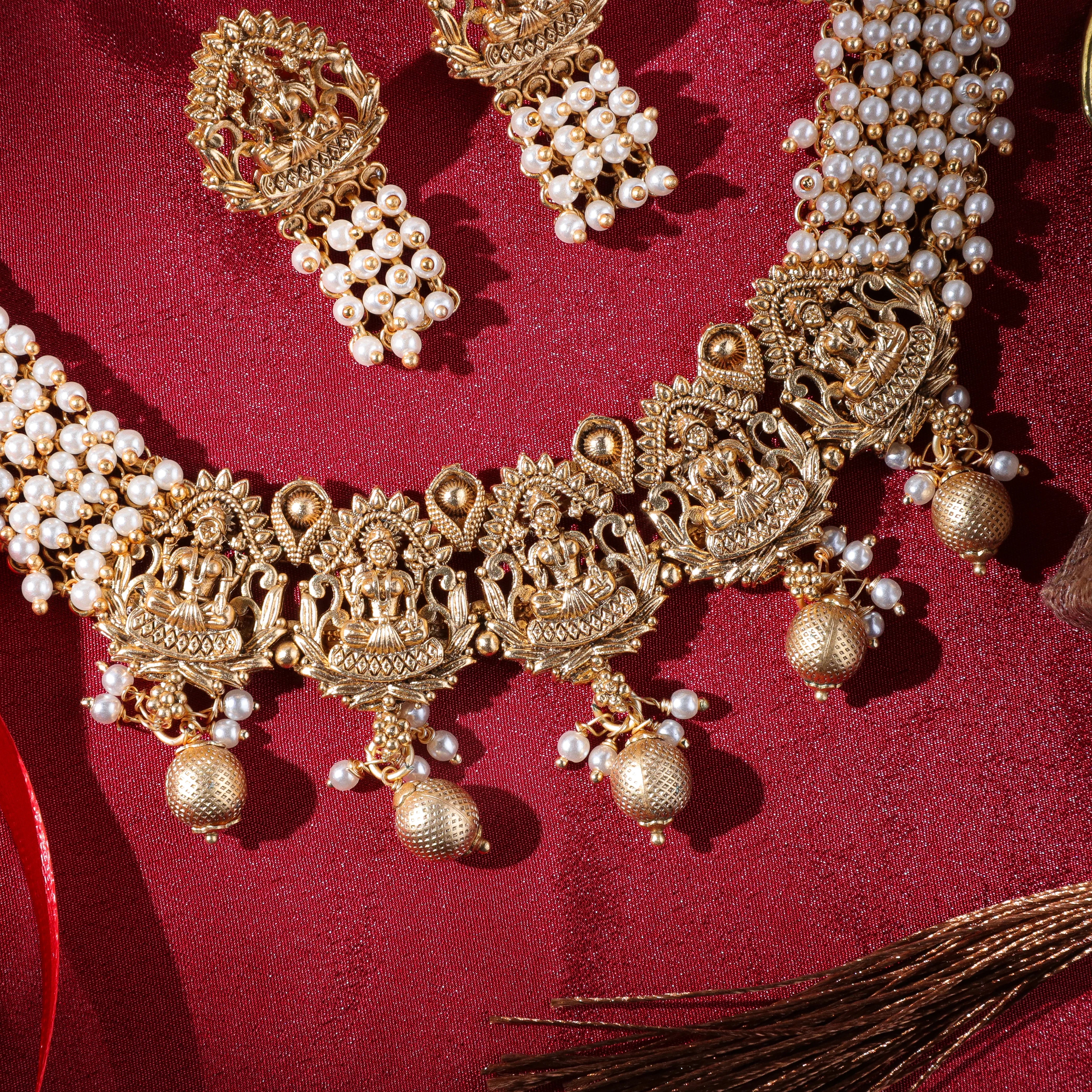 Baroque Gold and Pearl Necklace